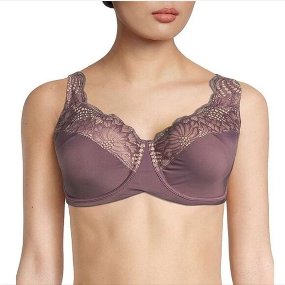 Modern Movement Full Coverage Lace Microfiber Underwire Bra - Picture 1 of 5